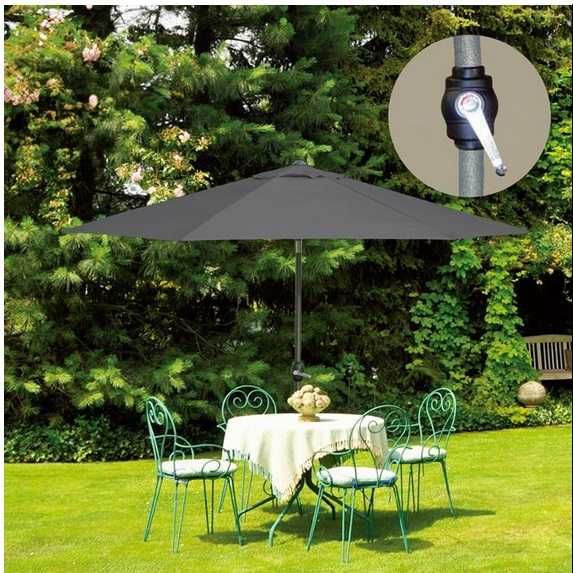 Чадър за градина, Ветроустойчив,  ръчен механизъм, 2.50м