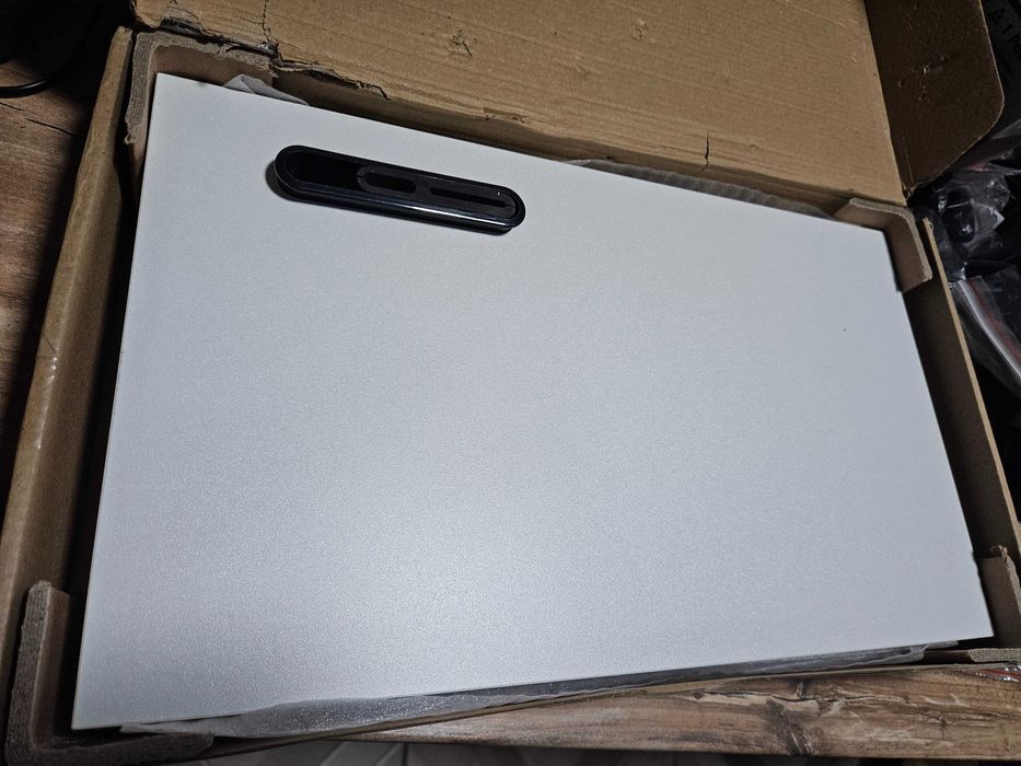 Suport din lemn pentru monitor, laptop, lungime ajustabila, Alb