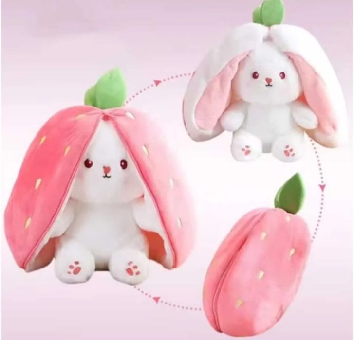 Iepuraș de plush Căpșună 2 în 1 cadou