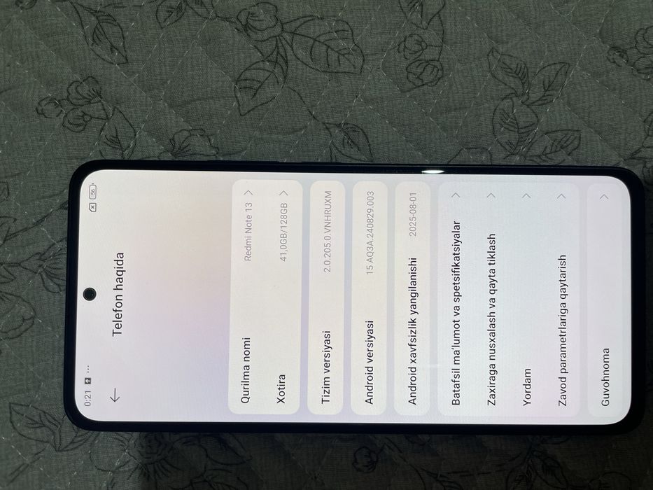 Redmi not  13  Ram 8+4 / 128
