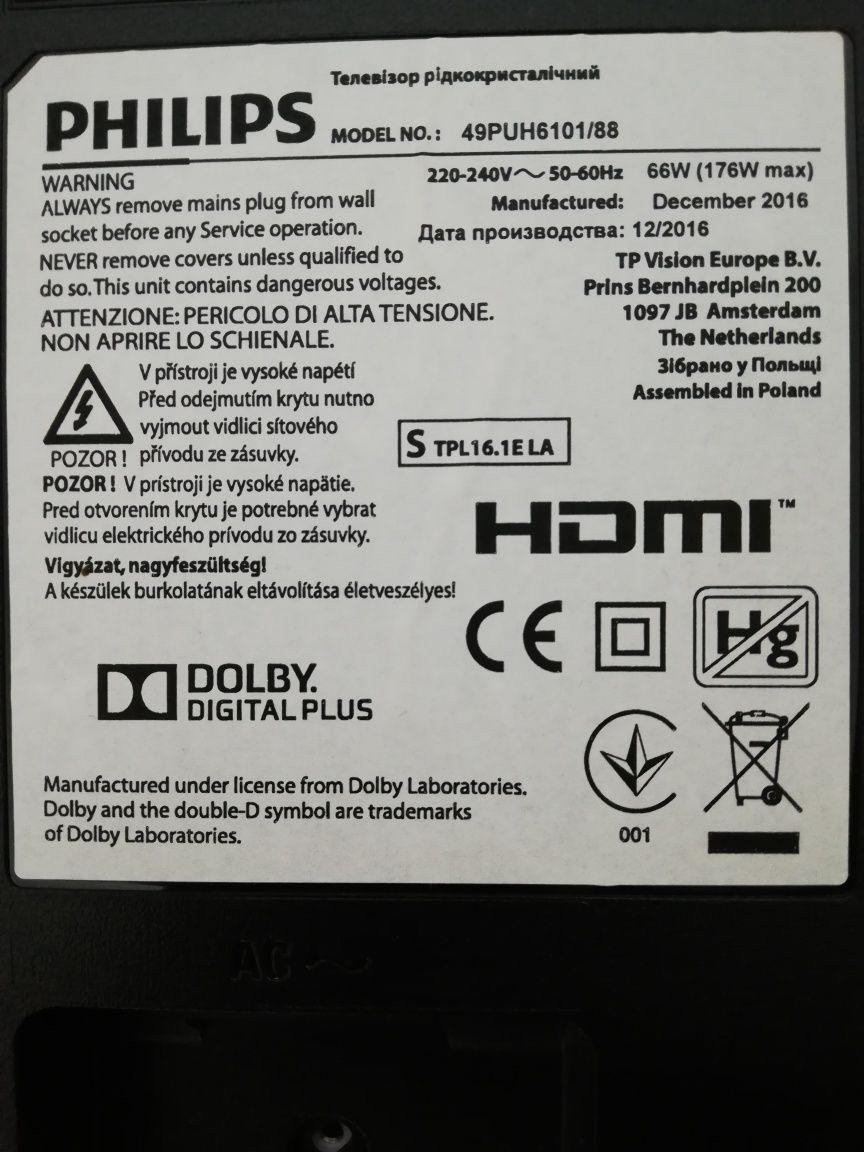 ModuleTv philips 49puh6101