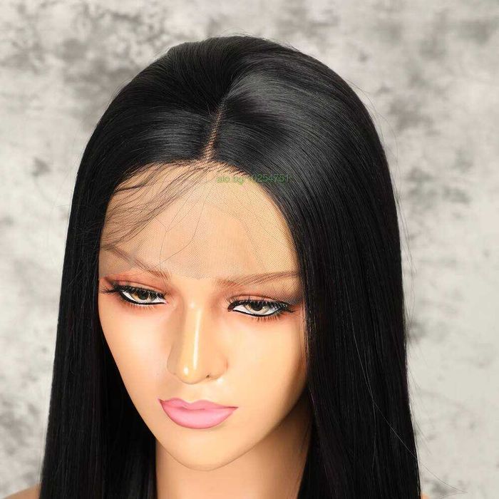 Елегантна синтетична черна перука с дантела отпред LACE FRONT 13*4*1