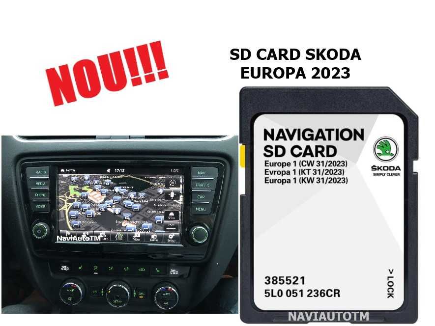 Card Original navigație Skoda Amundsen MIB Europa 2025 Superb Octavia