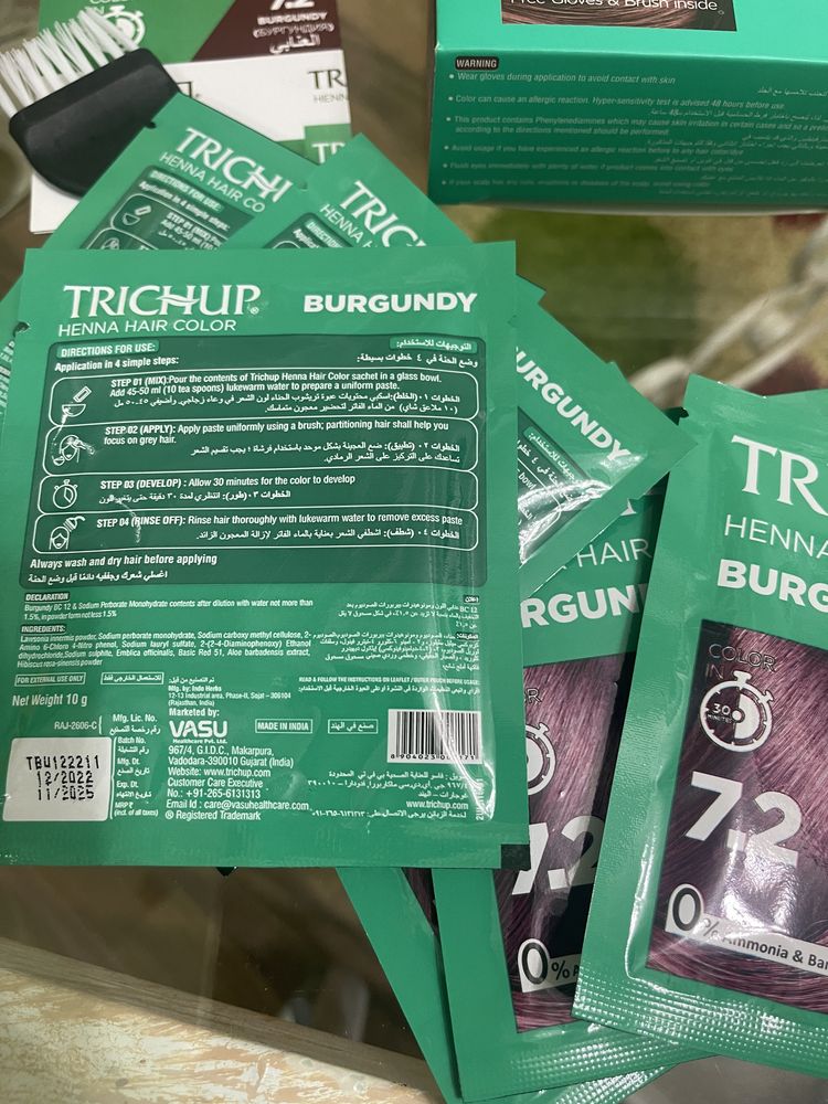 Хна краска для волос trichup 6 шт.