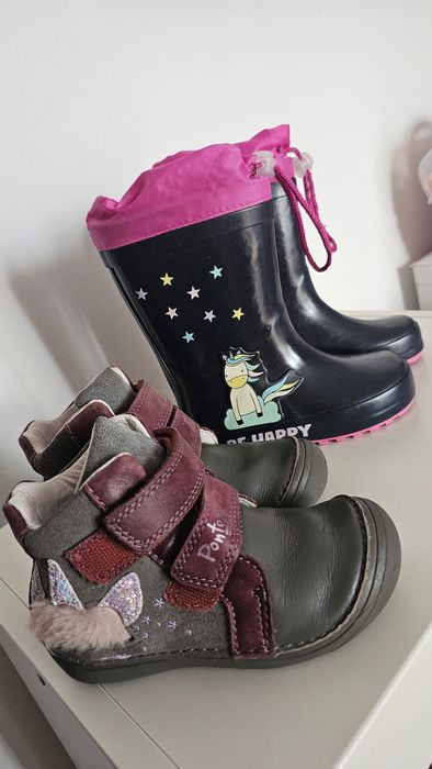 Ghete piele DD Step(Ponte20)+cizme cauciuc, Unicorn, masura 25