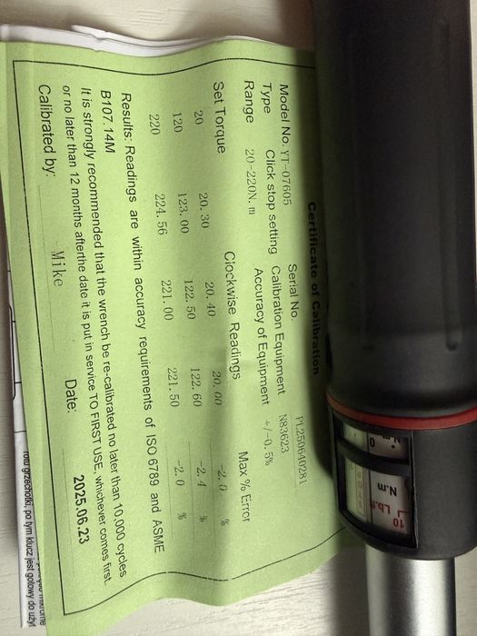 Cheie Dinamometrică YT-07605 Yato