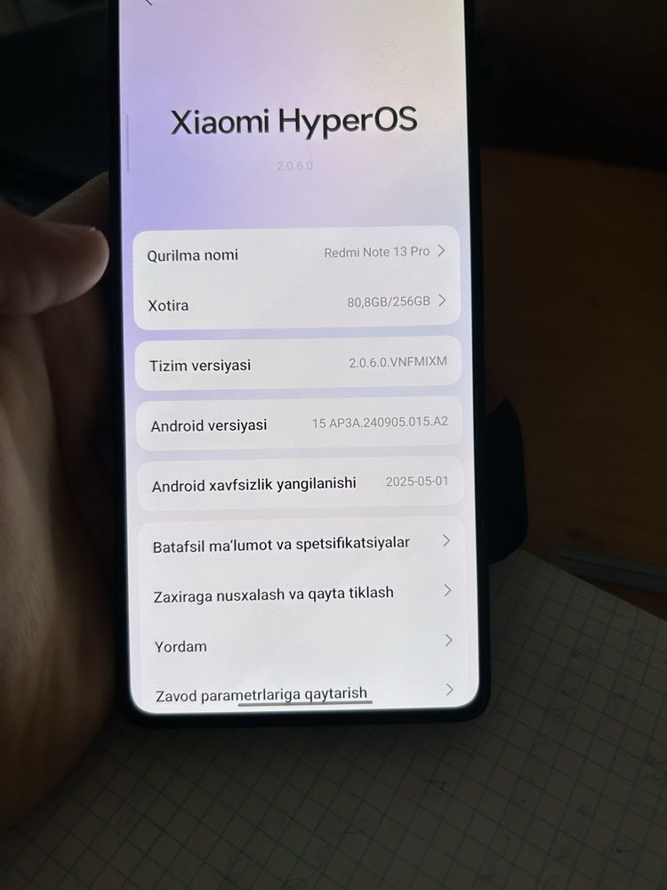 Redni note 13 pro garantiyasi bilan