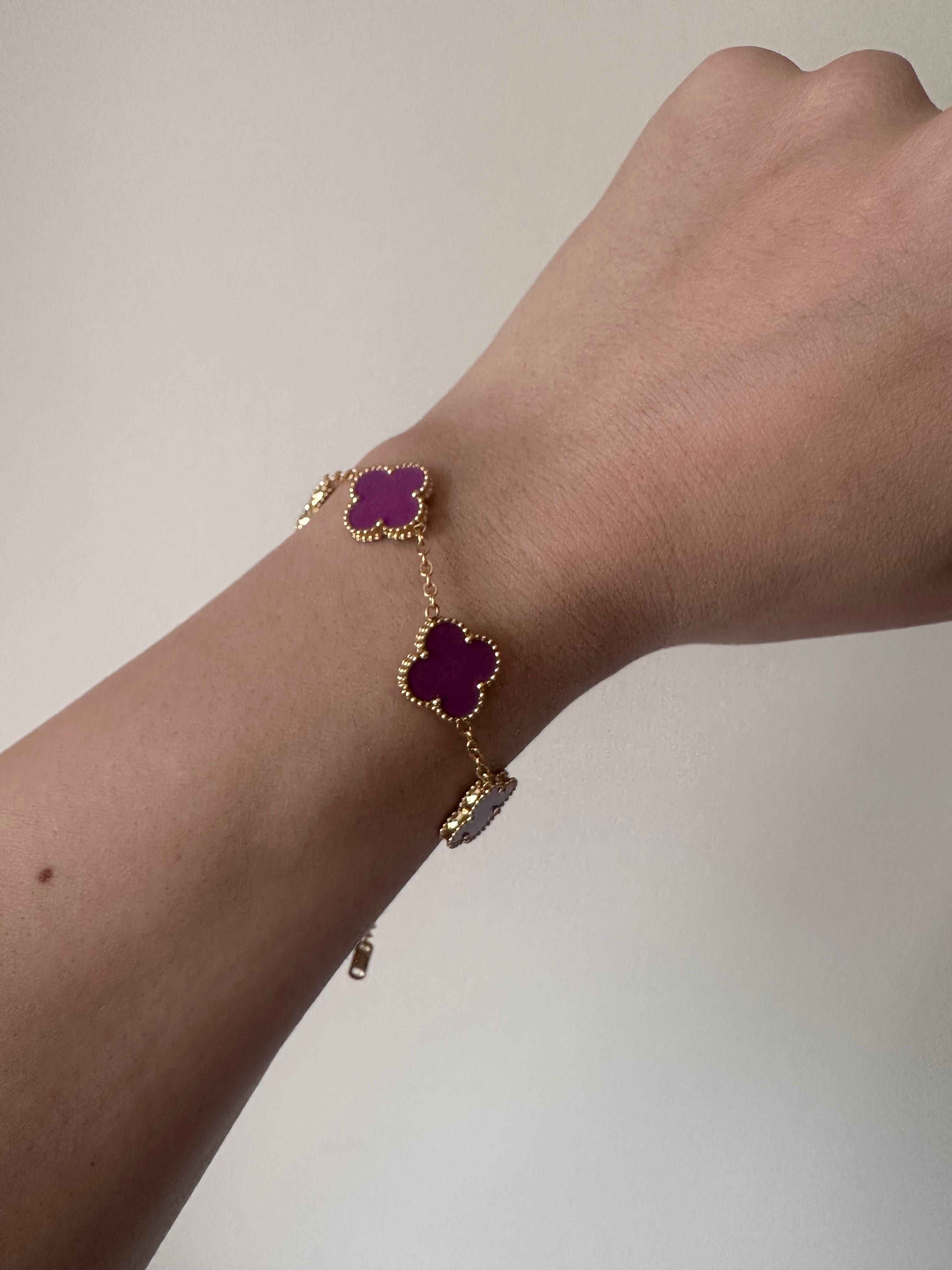 Гривни с детелини по модел на Van Cleef двулицеви