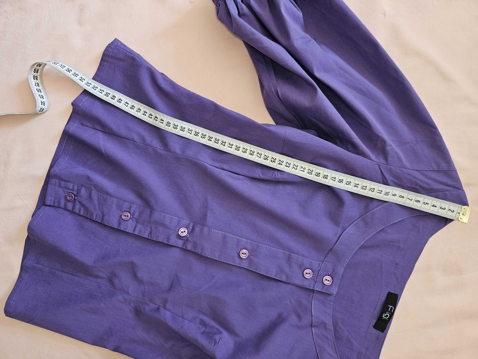 Лилава дамска риза Figl, размер S с буфан ръкави