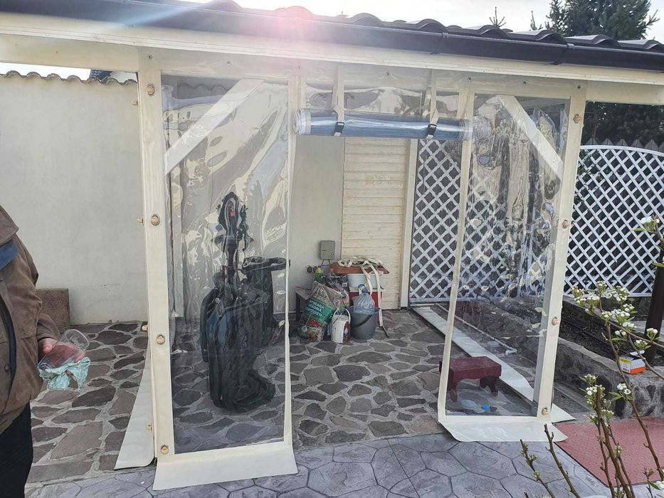 Inchidere terase , foisor , balcon cu Folie Pvc Transparenta 0.8