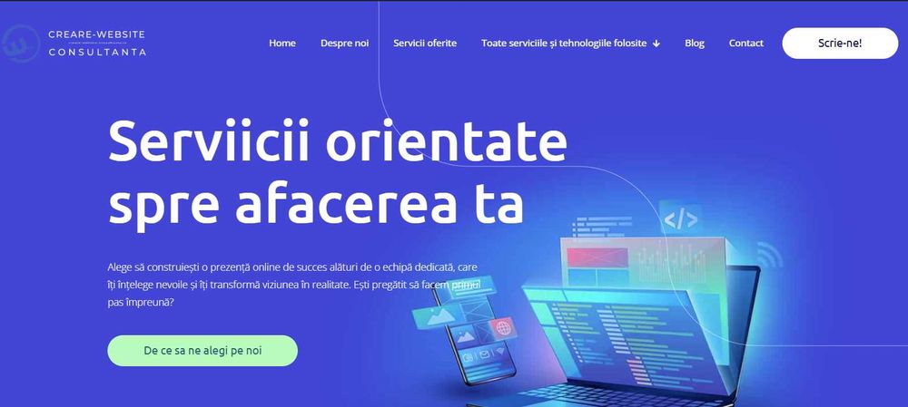 Site-uri, magazine, aplicații web. Asistentul tau în online.