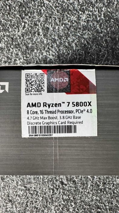 Procesor AMD Ryzen 7 5800X Socket AM4 - Deschis, dar nou,cu garantie!