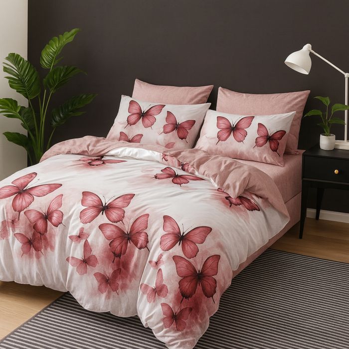 Lenjerie pat ,6 piese,Casa Pucioasa -bumbac finet ,model nou