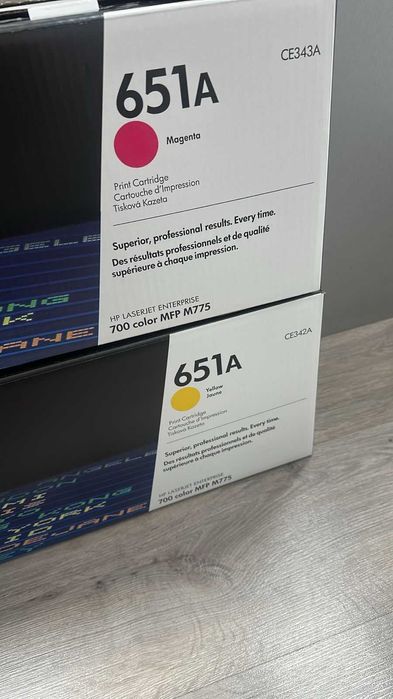 Продаю картриджи HP 651A Magenta (CE343A) 651A Yellow (CE342A)