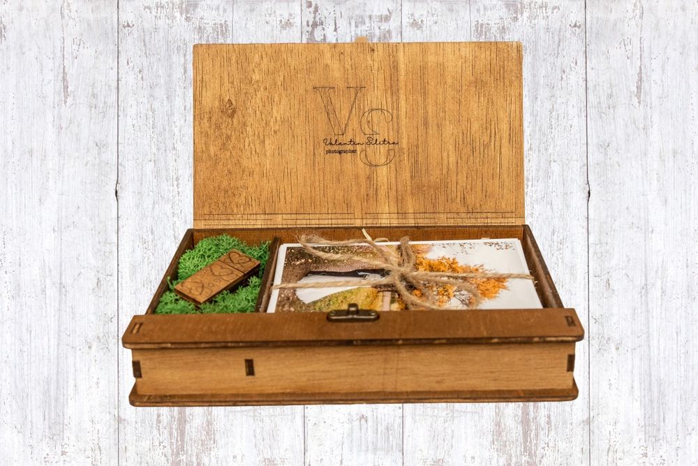 Cutie din lemn - Personalizata - stick 32GB 64GB 128GB - Print foto