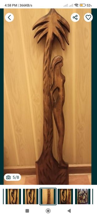 Sculptura manuala in lemn