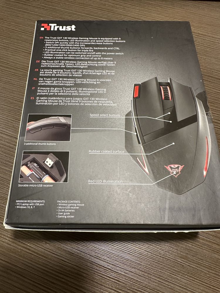 Mouse Gaming Trust GXT 130, Wireless, USB 2.0