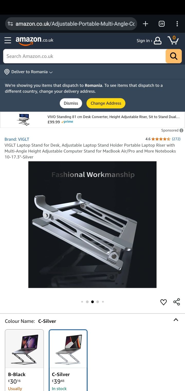 Stand Suport Laptop Portabil Foldabil Stabil Aluminiu