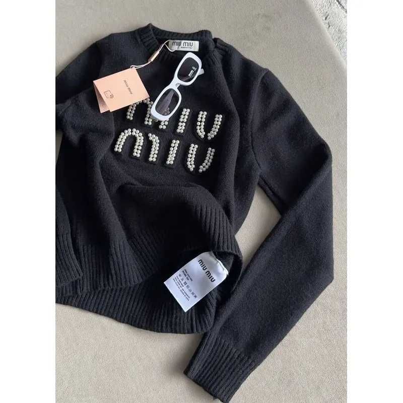 миумиу миу miumiu miu пуловер черен сив бял блуза дълъг ръкав суичър