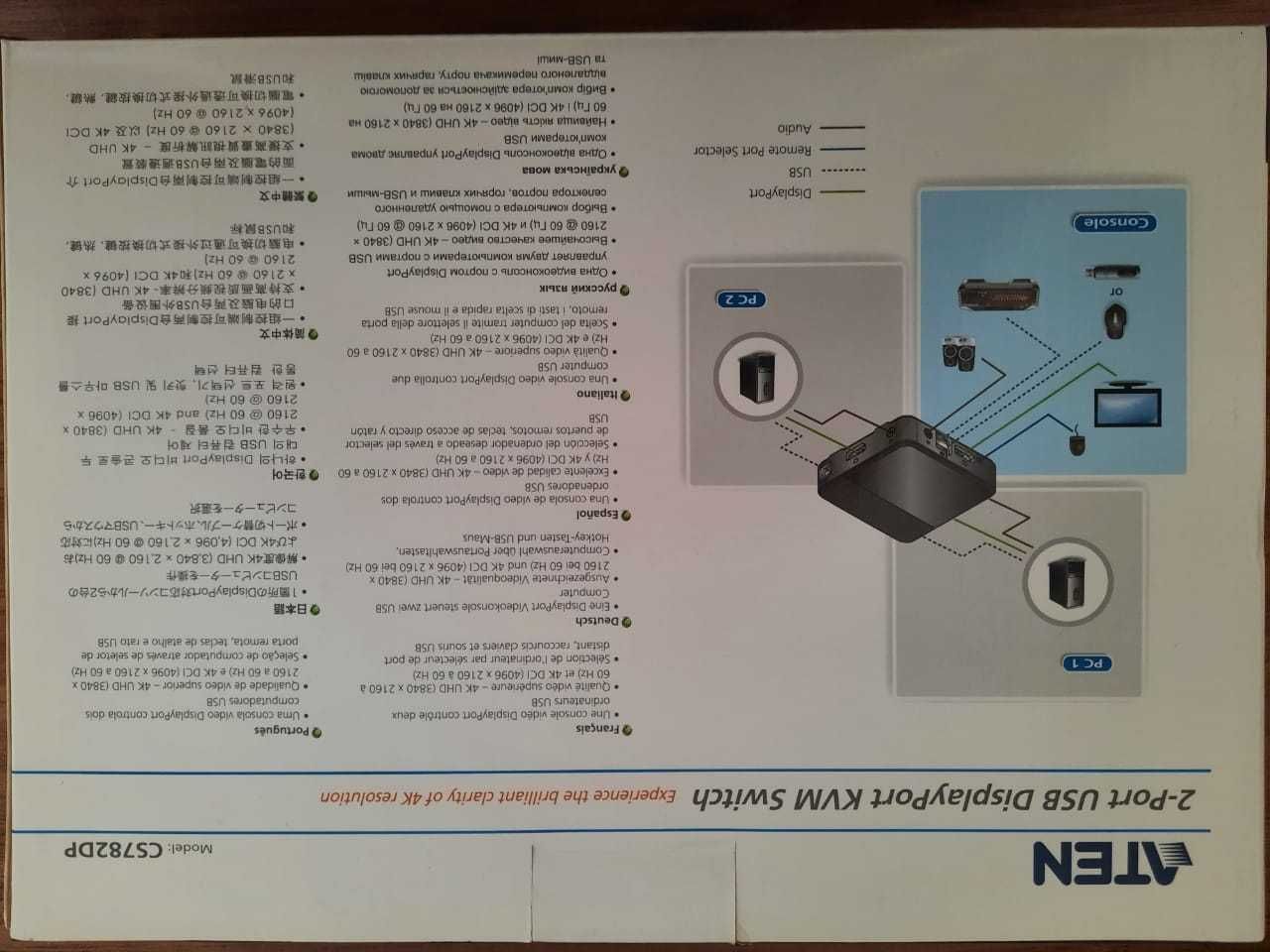 2-портовый USB DisplayPort/Audio KVM-переключатель