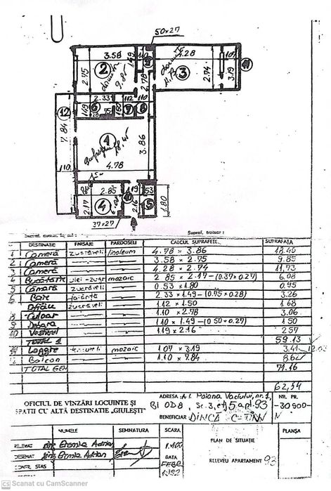 Apartament 3 camere Drumul Taberei Liceul Grigore Moisil