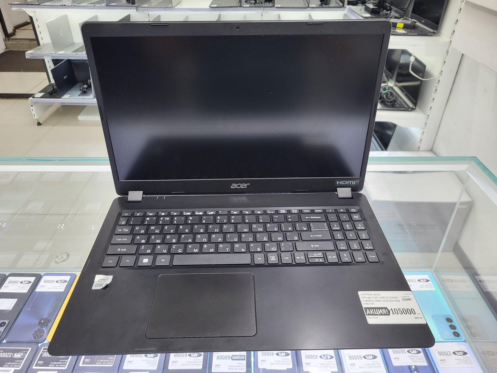 Ноутбук Acer core i3 1005G1 Озу 8гб ssd512gb рассрочка магазин Реал