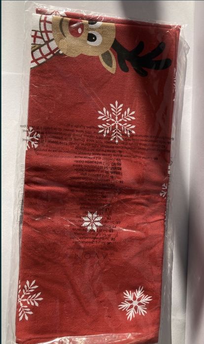 Set 2 panze decorative pentru masa de Craciun, 100% bumbac, Avon