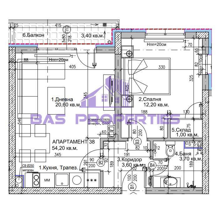 Продава се Двустаен апартамент в София, Люлин 5 - 62 кв.м за 1542 €/кв.м - Снимка #1