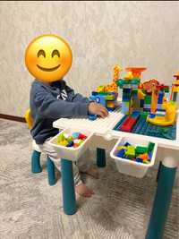 Лего стол со стульчиком в комплекте с конструктором