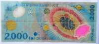 Bancnota 2000 lei eclipsa 1999