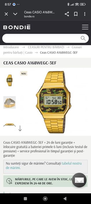 Vând ceas casio  A168