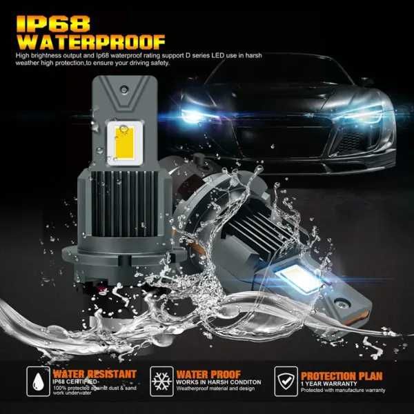 Set 2 Becuri LED D2S Far Auto Plug & Play CANBUS 55W 10000LM 6500K Alb