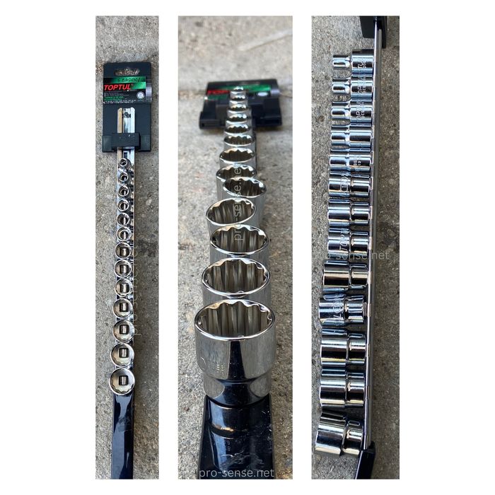 Вложки 3/8” на релса 12-стенни инчови 13 части TOPTUL