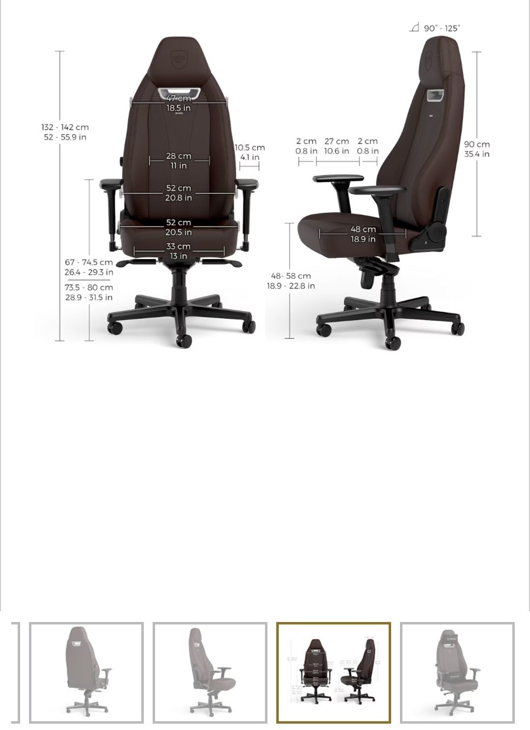 Scaun Gaming Noblechairs LEGEND- faux leather, Java Edition