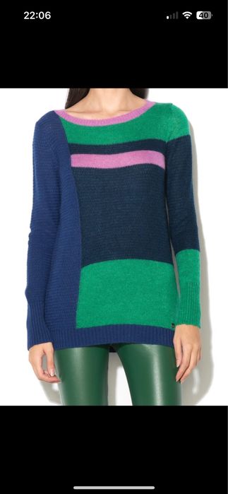 Pulover multicolor XS din amestec de lana, mohair&altele