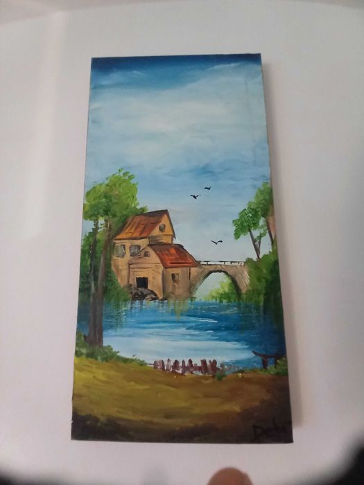 picturi în ulei pe pănză.pictura, pictat manual, texturata, cutit
