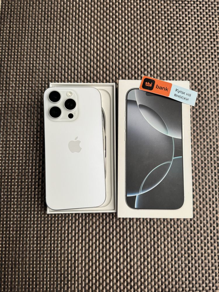 100%*Лизинг 68лв/м iPhone 16 pro White айфон 16 про 128 бял