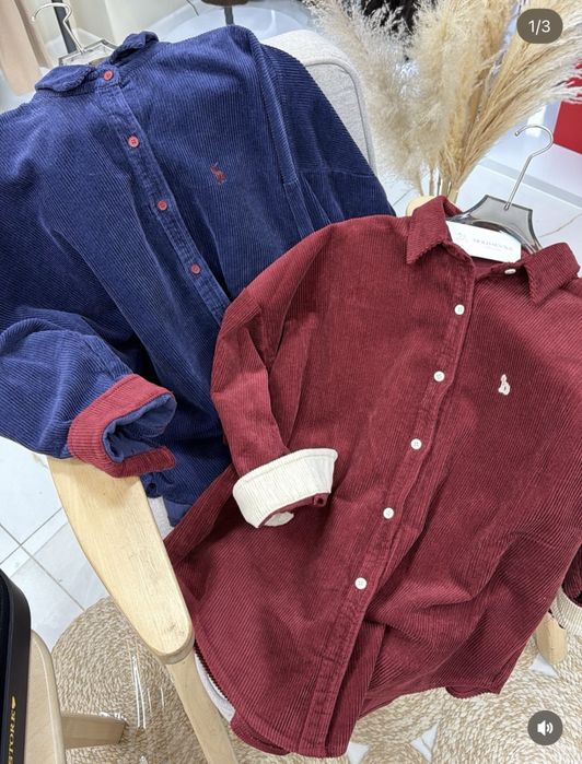 Рубашка вельвет новая в темношоколадном цвете