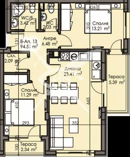 Продава се Тристаен апартамент в Бургас, Изгрев - 94 кв.м за 1308 €/кв.м - Снимка #1