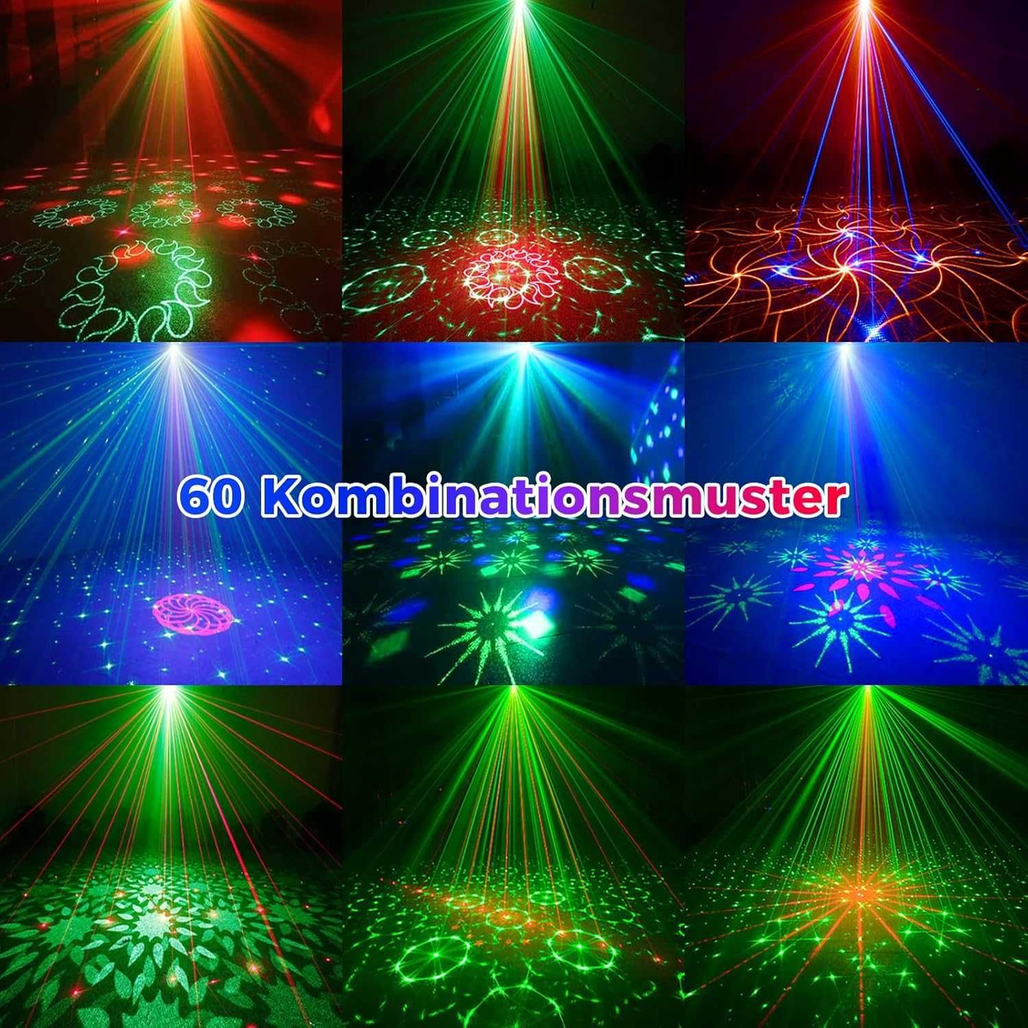 Lumină Mini disco LED Gvoo cu 6 culori și 24 modele, telecomandă