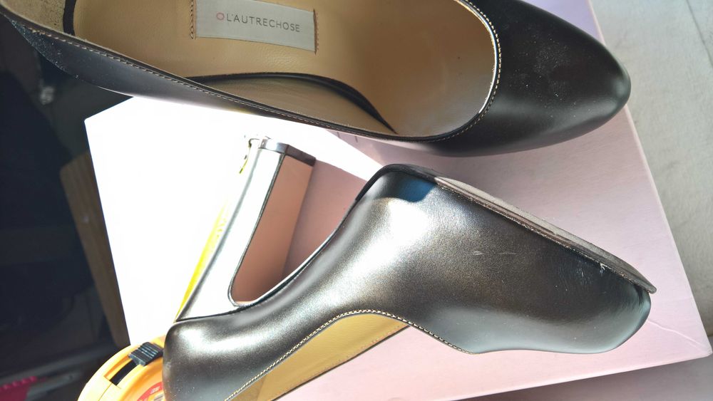 Vand pantofi piele platforma interioara, toc 10 cm, L'AUTRECHOSE maro