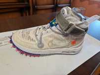 Nike Air Force 1 mid off white clear white marimea 38/5