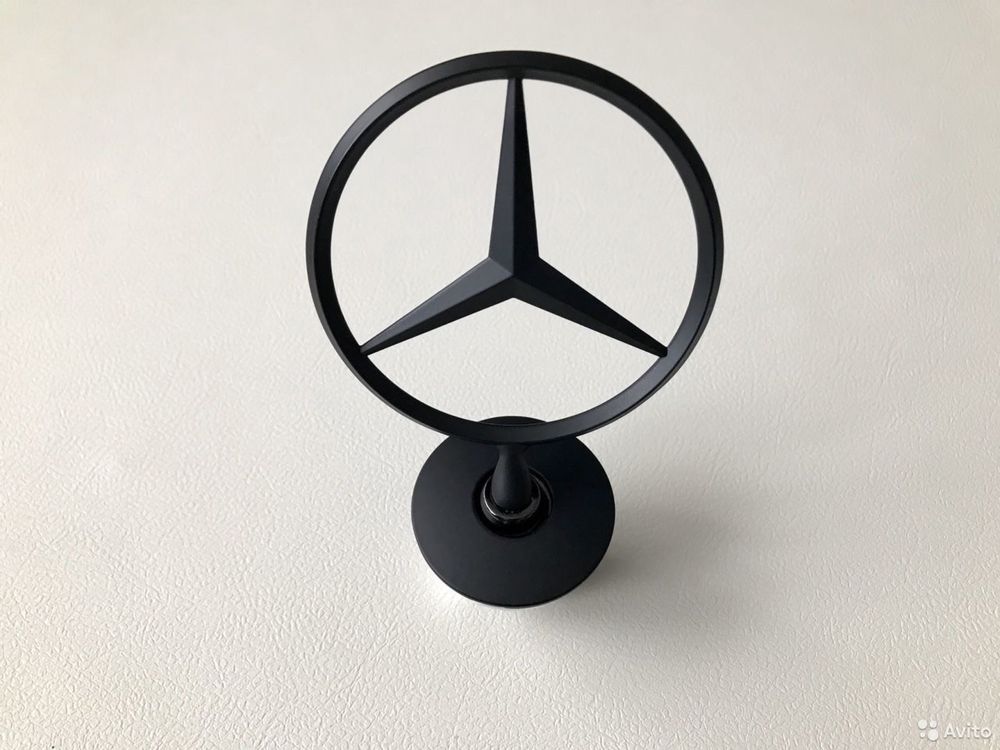 Emblema capota stema/stea mercedes A/C/E/S classe neagra full black