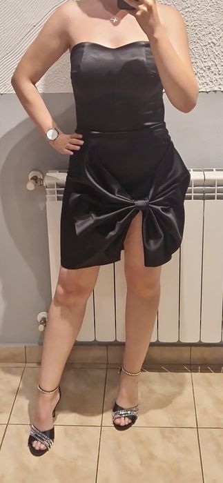 Rochie neagra cu funda