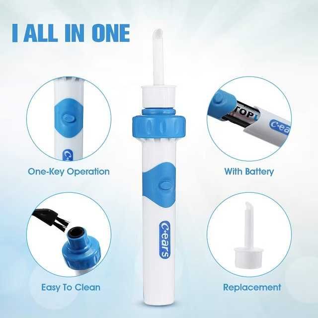 Електрически уред за почистване на уши DEO CROSS C-EARS, Вакуум