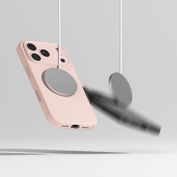 Калъф ringke silicone magnetic magsafe за iphone 17 pro max в цвят pin