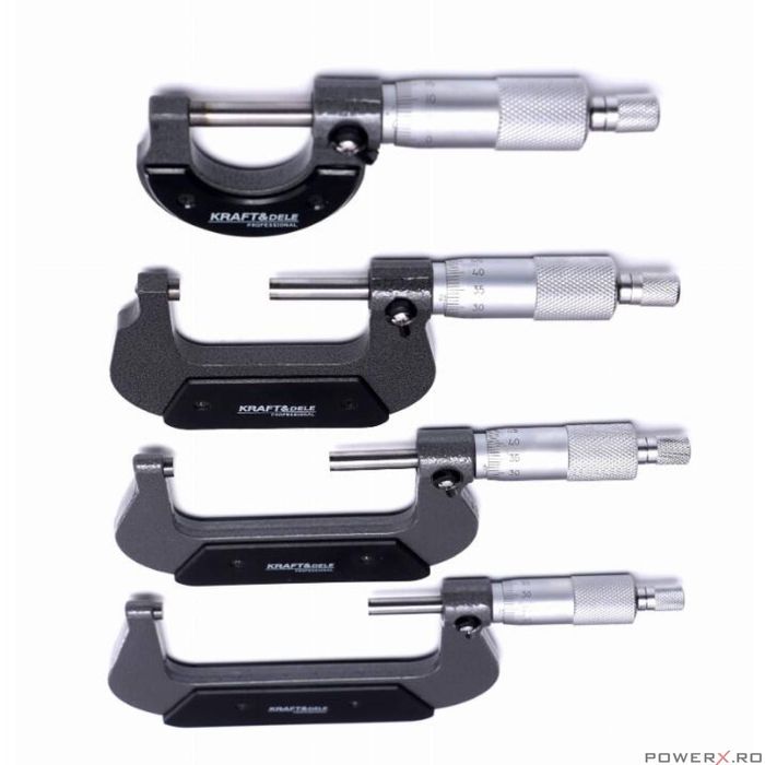 Set micrometru mecanic, 0-100 mm, 8 piese, Kraft