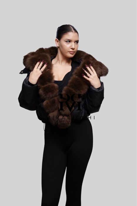 Geaca cu Guler lung din Blana Naturala