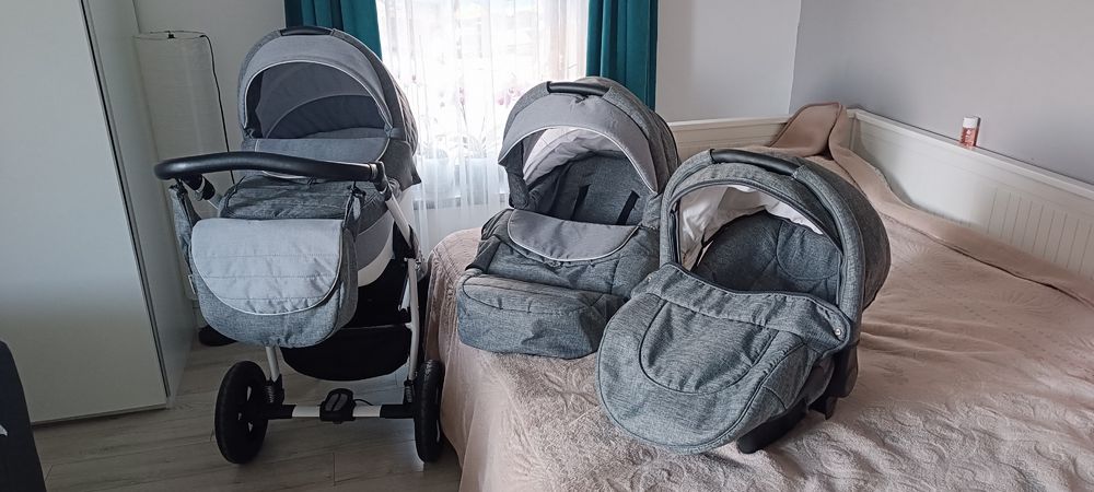 Carucior 3 in 1 Adamex Neonex TIP13, Gri
Cele trei piese ale carucioru