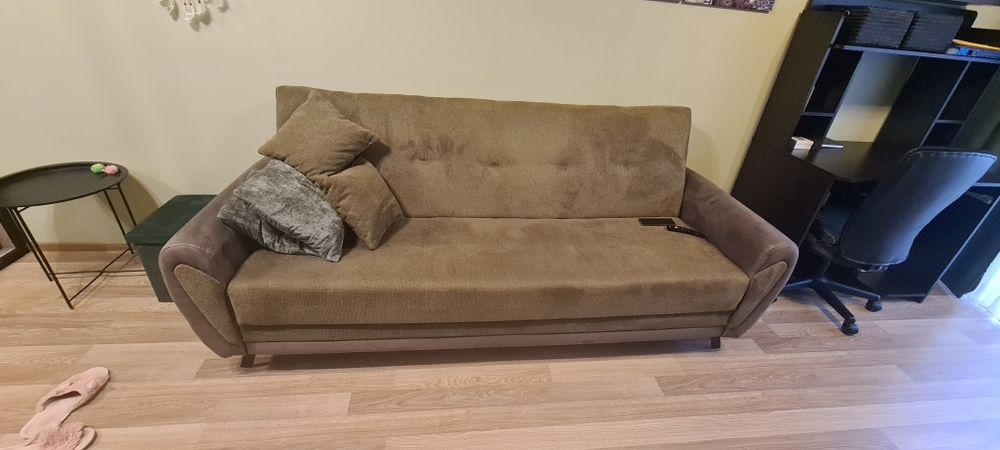 Canapea 3 locuri extensibila verde olive